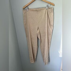 J. Jill‎ Tan Ankle Cropped Pants Lightweight Relaxed Fit
